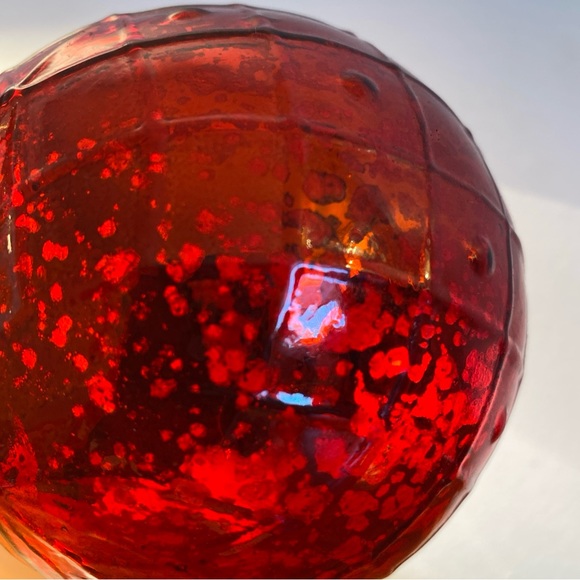 Antique Ruby Red Mercury Glass German Kugel Christmas Ornament Rare 134 Grams - Picture 6 of 9